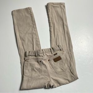 VINTAGE 90s WOMENS WRANGLER CREAM TAN DENIM PANTS JEANS